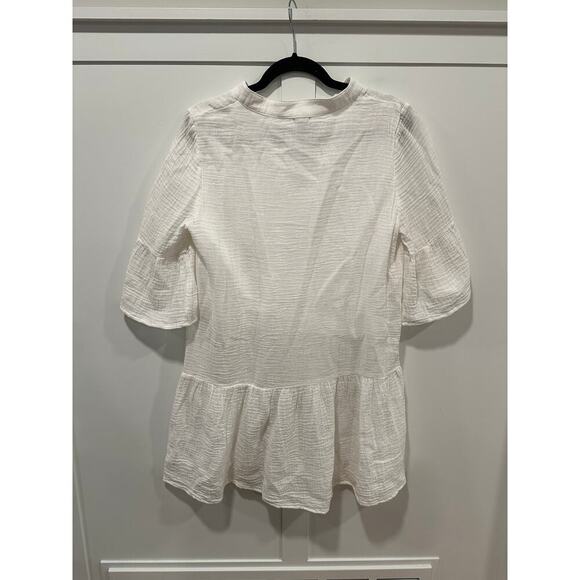 NWT Monrow Easy Mini Cotton Guaze Bell Sleeve Dress Size S - Picture 2 of 6